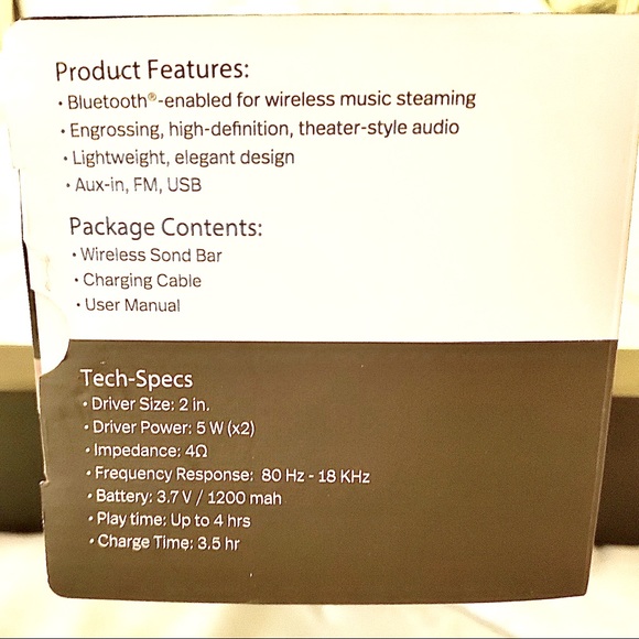 Wireless Bluetooth Soundbar with LED Lights, 16” - Picture 5 of 7